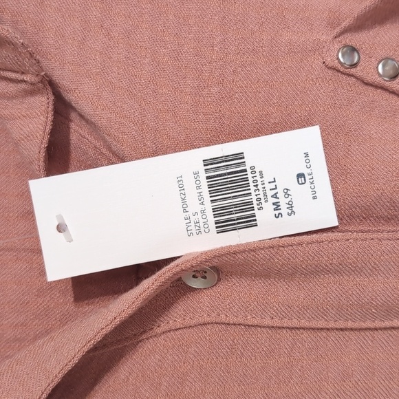BKE Ash Rose Oversized Button Front Top Blouse Textured Material Size Small NWT - Picture 4 of 7